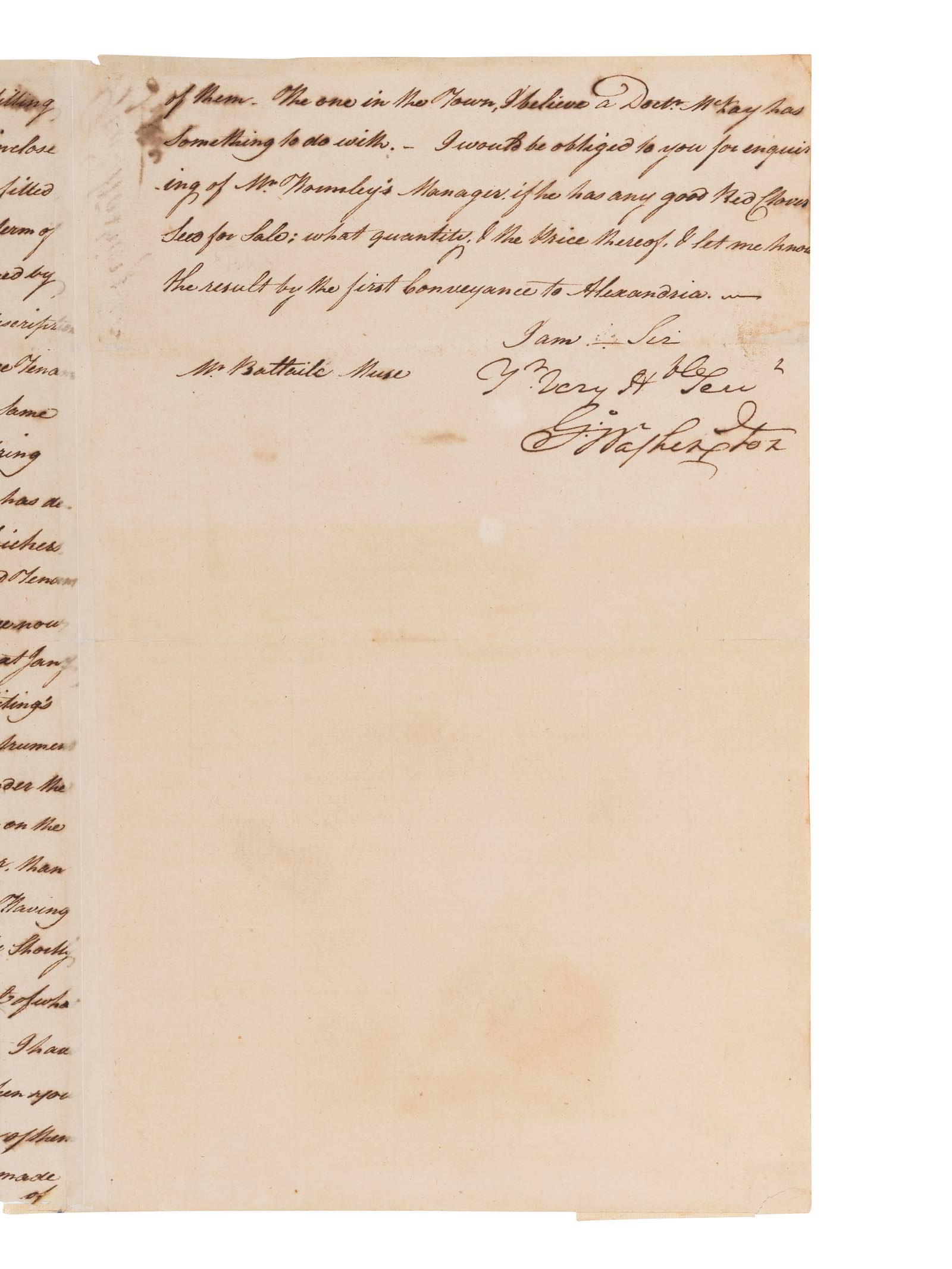 George Washington autograph letter signed