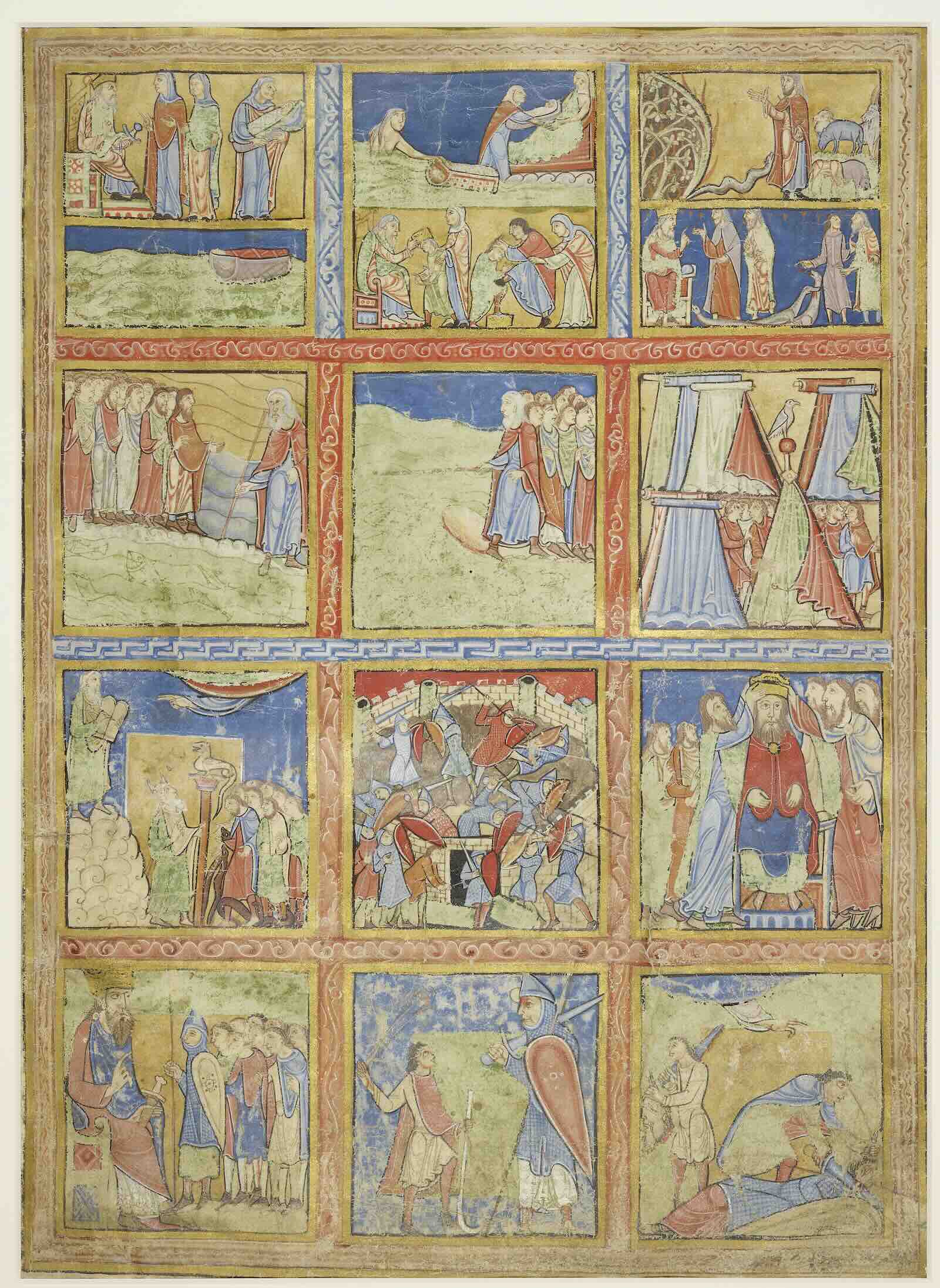 Scenes from the Bible, single leaf from the Eadwine Psalter England, Canterbury, Christ Church Priory, 1155–60