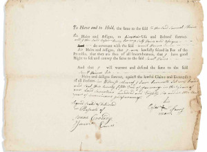 Deed signed by a multiracial soldier who had fought at the Battle of Lexington