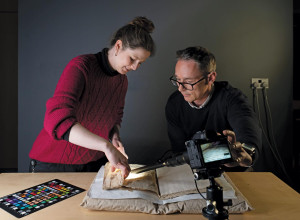 photographing the medieval Merlin manuscript