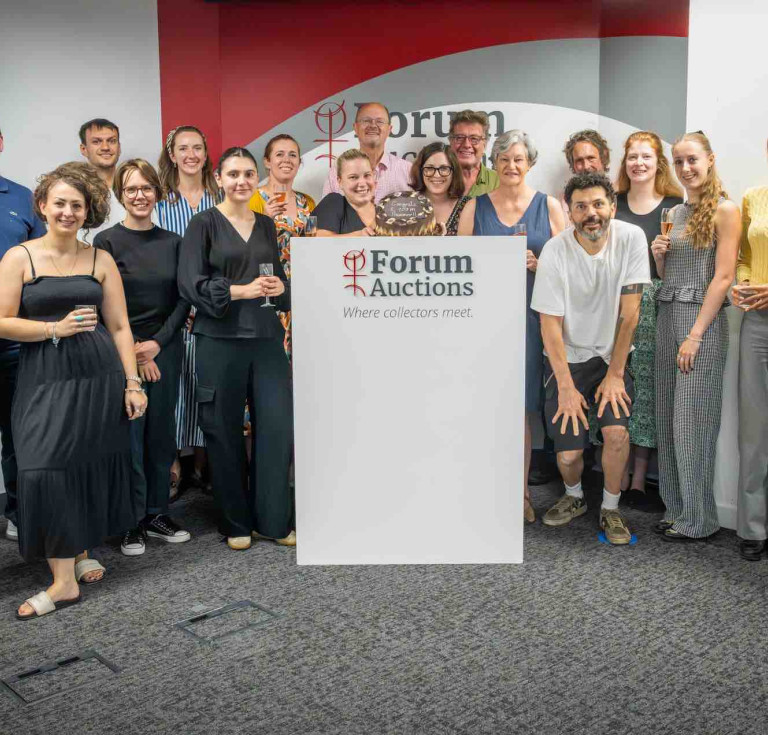 Forum Auctions staff celebrating £100m of hammer achieved at Lot 204 in last month’s Fine Books sale